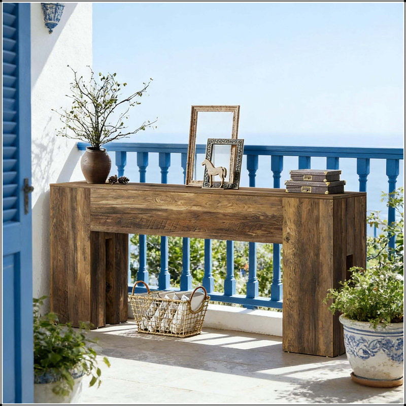 Rustic Farmhouse Console Table with Distressed Finish
