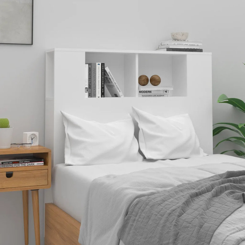 Melby Headboard Cabinet, White, Single (3')