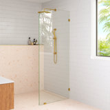 Solaris 30 in. x 78 in. Fully Frameless Radius Single Fixed Shower Panel