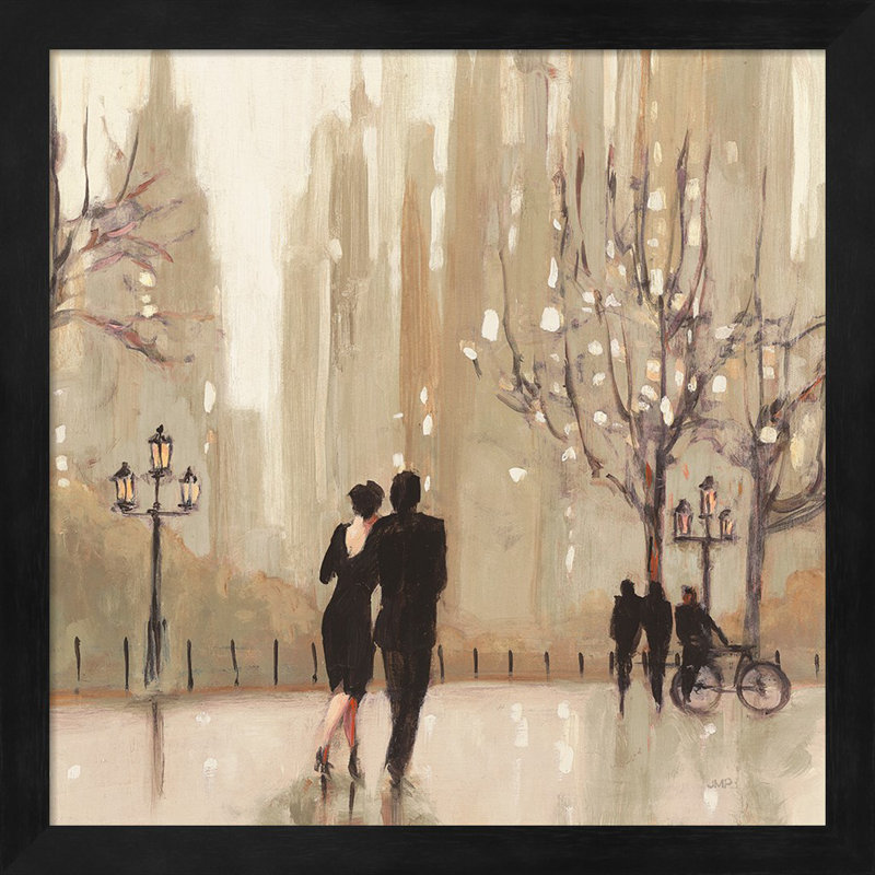 «An Evening Out Neutral Square» par Julia Purinton, art mural encadré