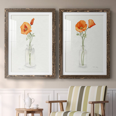 «I California Poppy Vase», reproduction encadrée prête à accrocher