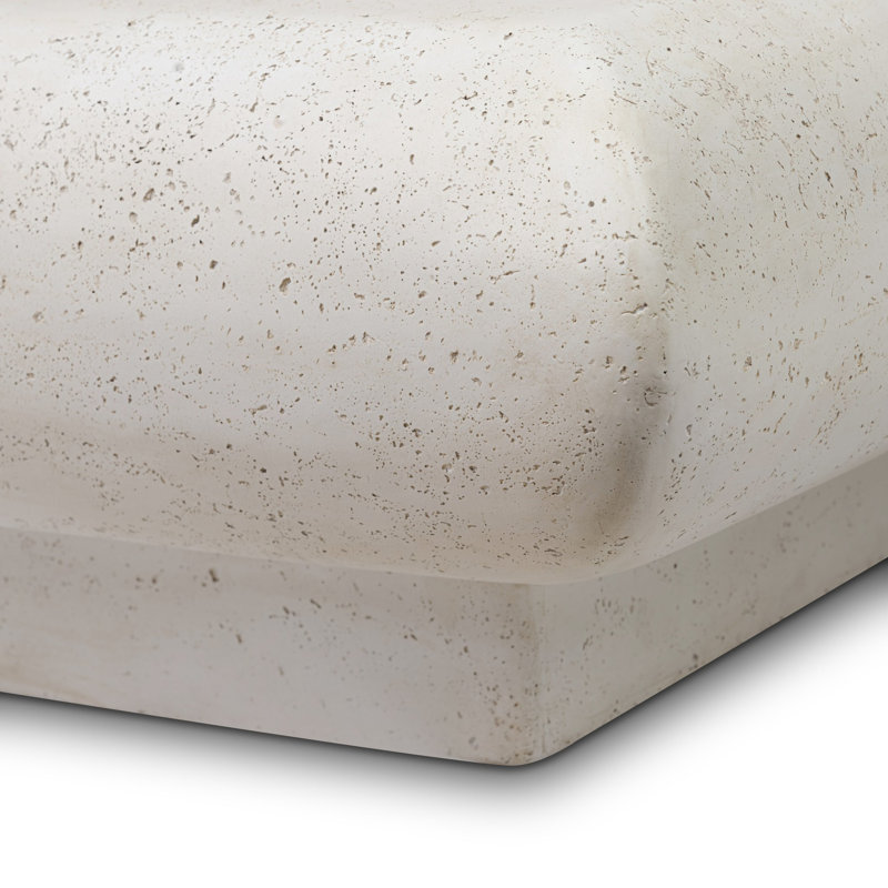 Ambra Outdoor Square Coffee Table, White Concrete