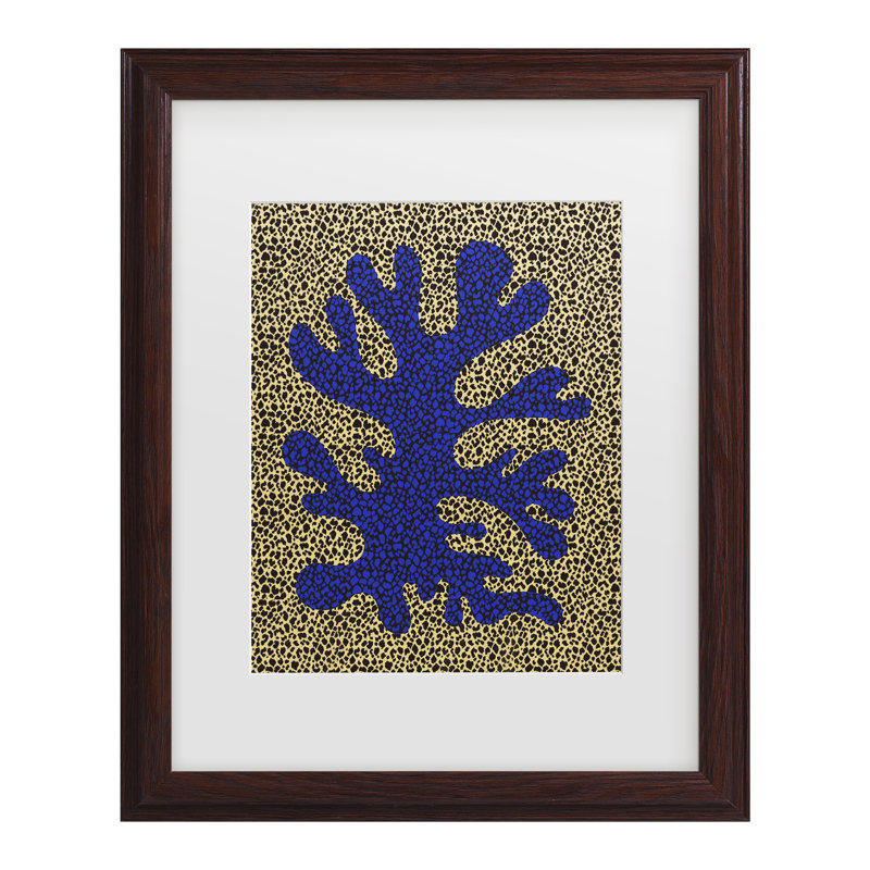 «Little Dean», art encadré en corail bleu et jaune, H 13,75 po x l 16,75 po