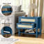 Table de chevet étroite en rotin avec 2 tiroirs et tablette de rangement Boho-1145244846