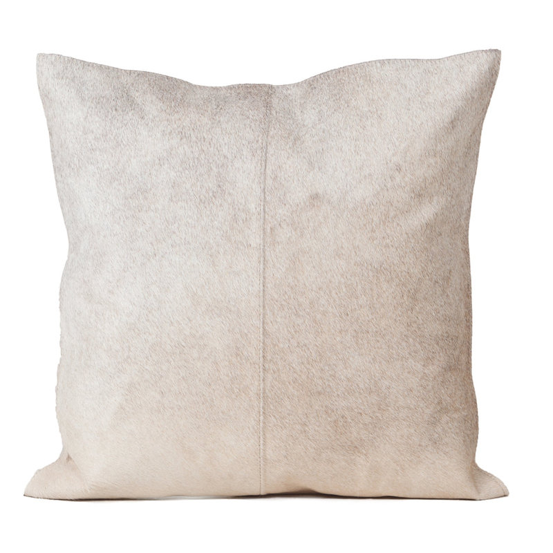 Fibre By Auskin Cowhide Cushion Natural Grey Square, Natural Grey