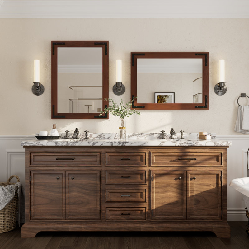 Miroir mural Amara Rustic Farmhouse, Brun, 30 po x 22 po