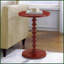 Rouge rond en bois massif & amp; Table basse en panneau de fibres à densité moyenne, piédestal traditionnel-443726533