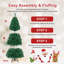 Sapin de Noël artificiel vert de 2,13 m (7 pi) en PVC, préilluminé avec 200 lumières DEL blanc chaud et 8 modes d'éclairage, 1100 branches articulées, télécommande incluse pour la décoration de Noël.
