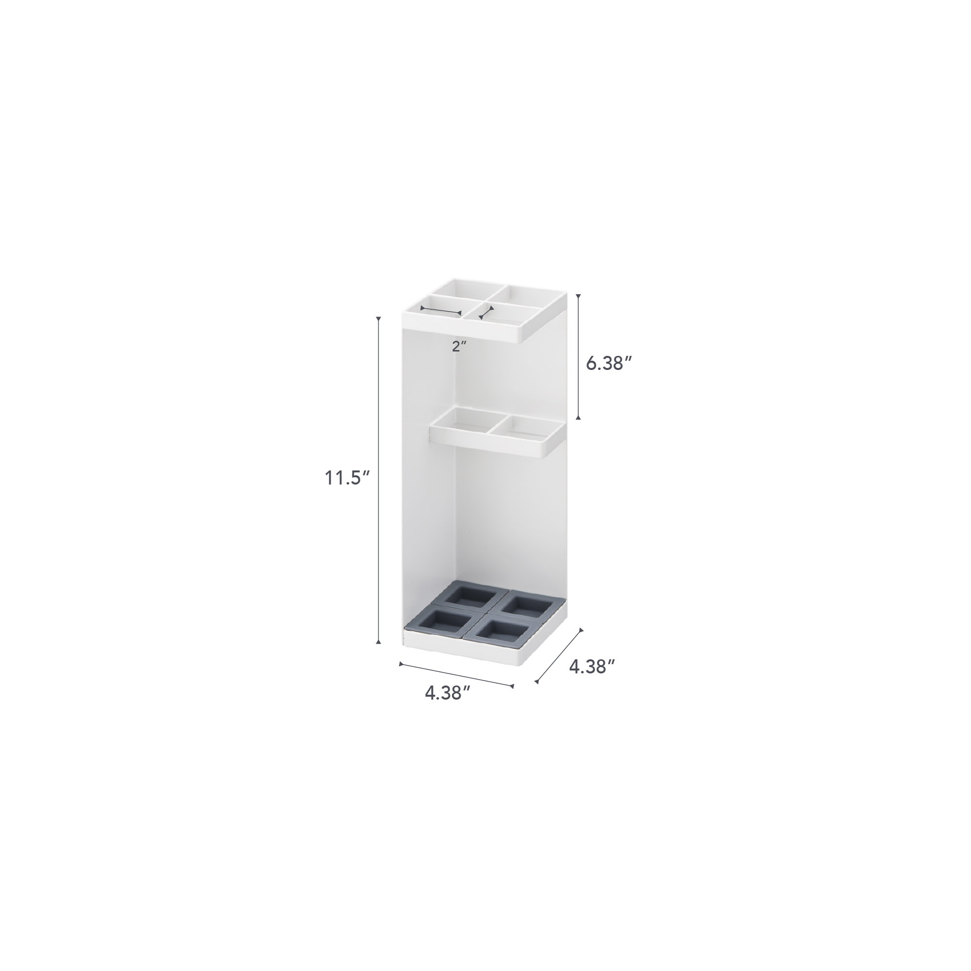 Yamazaki Home Umbrella Stand - Storage For Umbrellas And Walking Canes, Steel, White