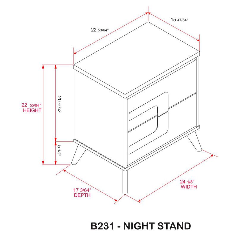 Table de chevet blanche et dorée à deux tiroirs avec un cadre moderne