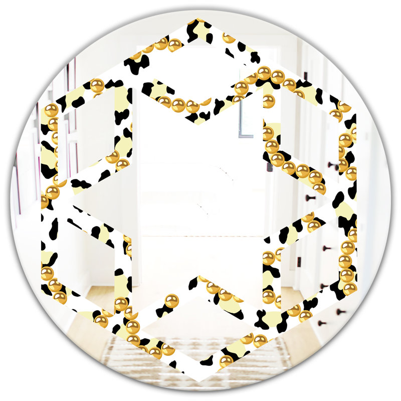 Miroir mural hexagonal en fourrure avec glam hexagonal vi, H 23,6 po x l 23,6 po