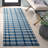 Zoticus Handtufted Wool & Cotton Striped Rug in Blue/Ivory-1079484168