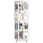 4 All Rotating Bookshelf With 360 Wheels, New Style White, Arc-Shaped Corners, Space Design, Simple Installation & Spacious Easy To Up-123378912