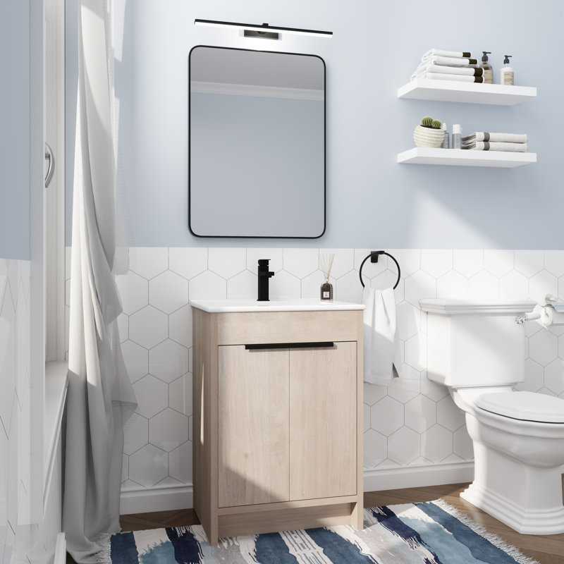 Meuble-lavabo simple 24 po avec plateau en céramique Danajia