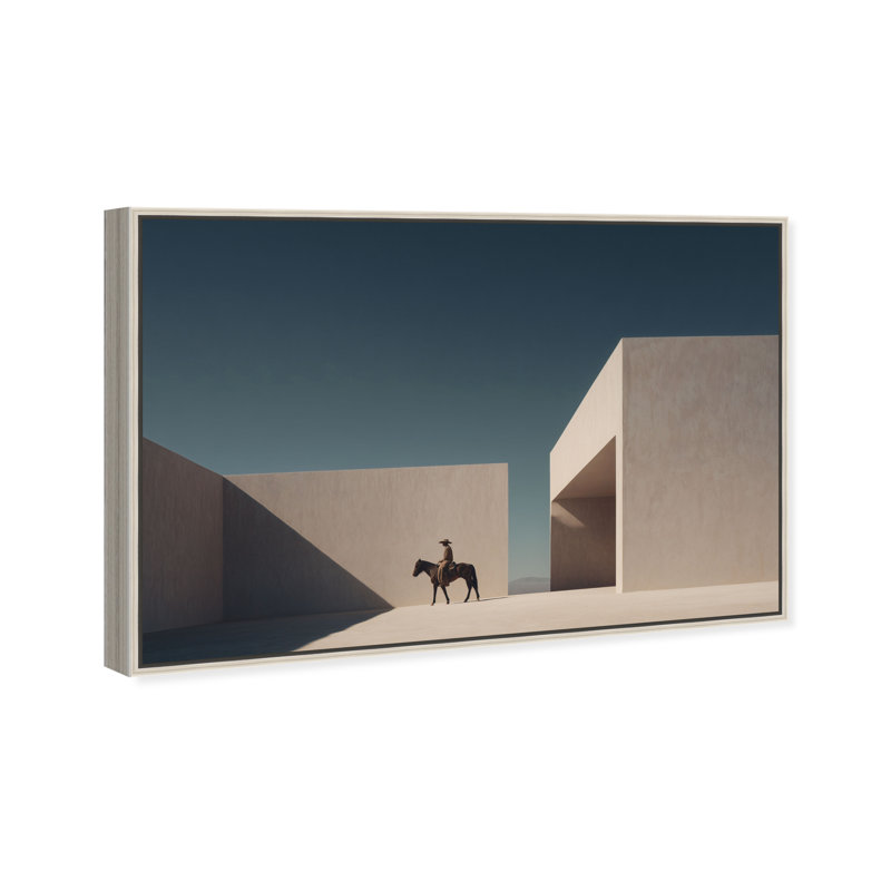 Lone Equestrian II Canvas Animals Print by Oliver Gal, Black Frame, 15 x 10, 11"H x 16"W, Silver Floater Frame
