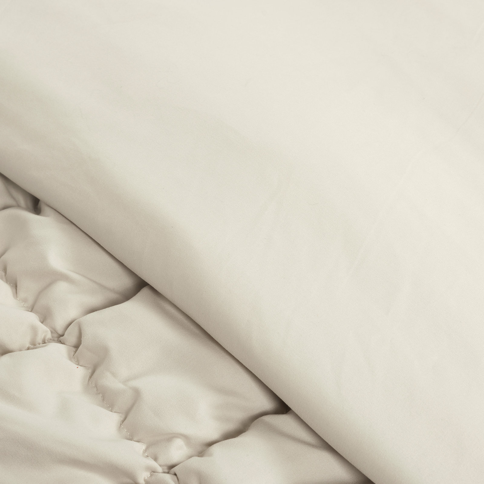 Puff Comforter Set, Queen Comforter + 2 Standard Shams, Beige