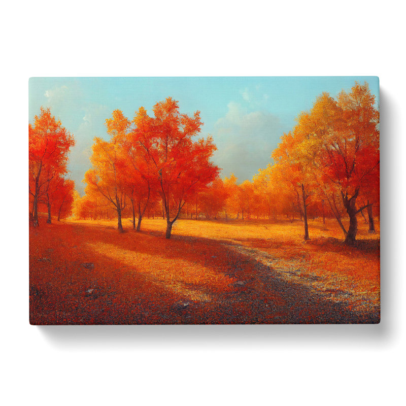 Autumn Forest Painting Vol.2 - Wrapped Canvas Print, 35cm H x 50cm W