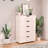 White 5-Drawer Dresser with Wheels, 29.5″ Wide-1274206040