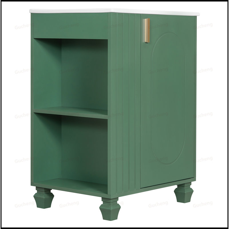 Meuble-lavabo 24 po avec rangement latéral ouvert, Vert