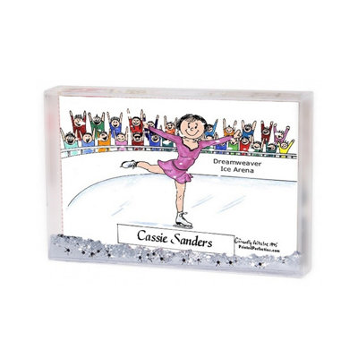 Personalized Ice Skater - Female Snow Globe Frame Gift