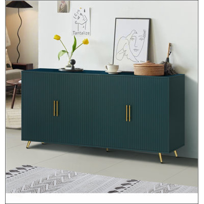 Buffet en bois avec armoire de rangement et tablettes réglables, console télé média pour le salon et la chambre à coucher