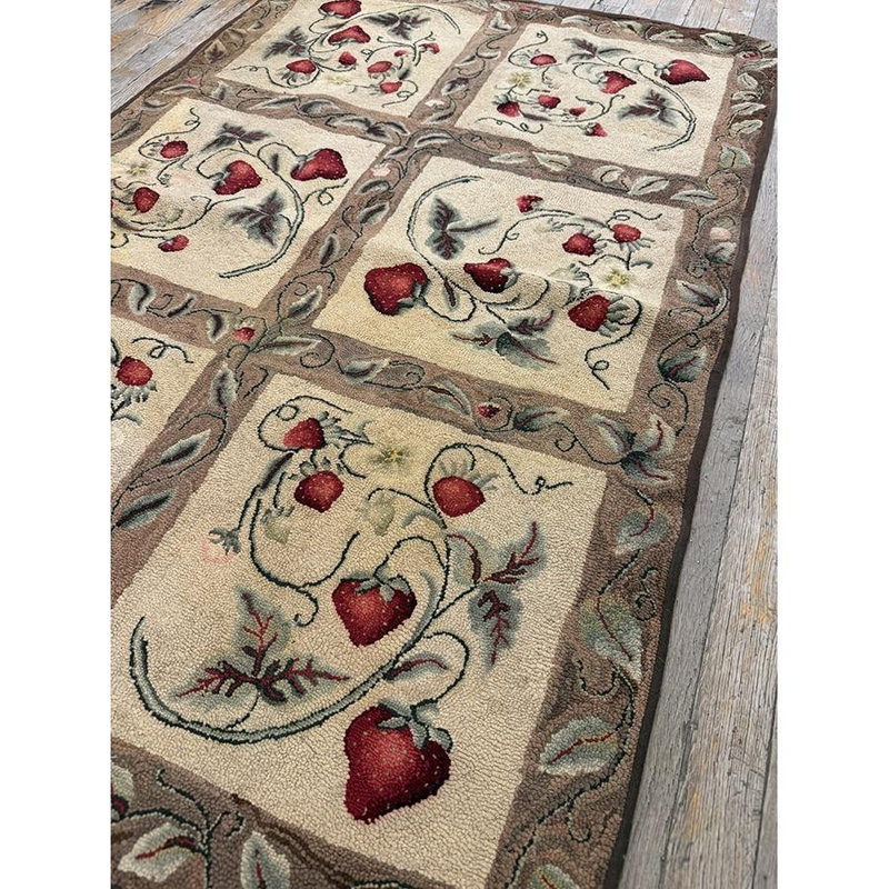 Tapis beige antique des années 1880