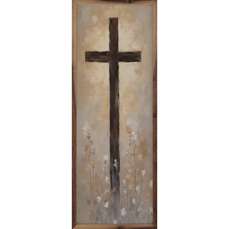 Cross With Flowers, 24" H x 8" W