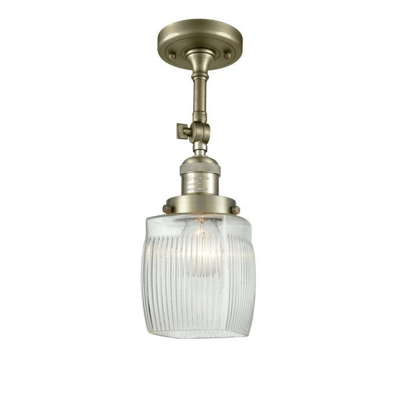 Plafonnier semi-encastré 1 lumière 5,5 po Mireya, Ampoule non incluse, Laiton antique