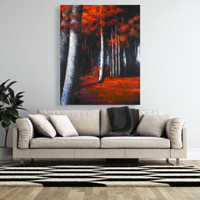 Forêt mystérieuse - Paysage de toile noire pour la décoration intérieure