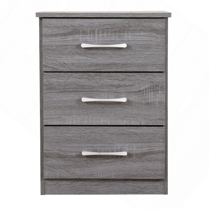 Chic Gray Contemporary Nightstand, Gray