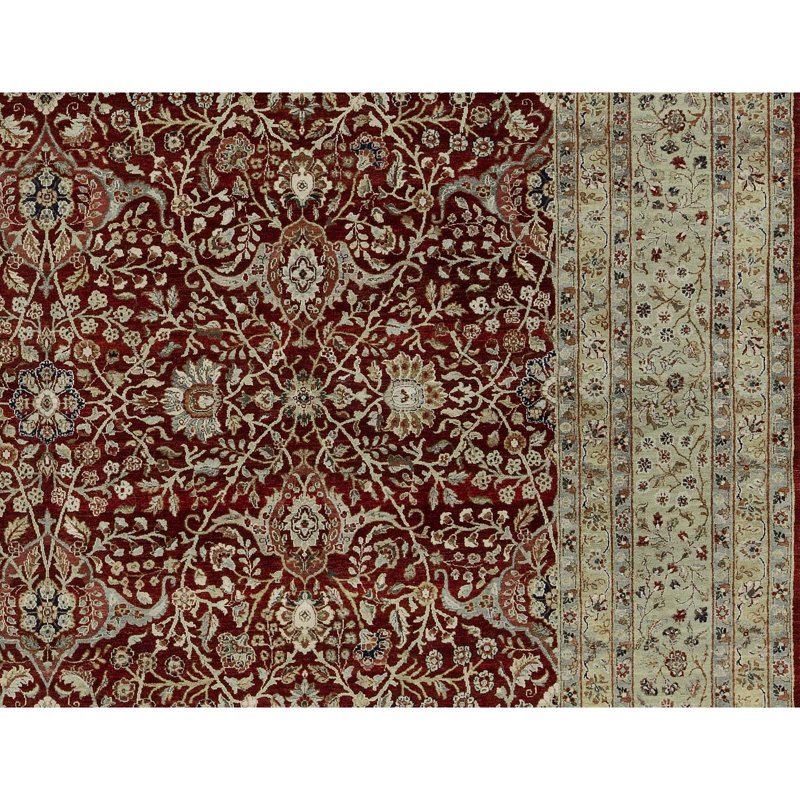 Tapis rouge et or de haute qualité noué à la main