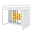 Lit mezzanine simple en bois avec armoire intégrée, tablettes et escalier-2015295758
