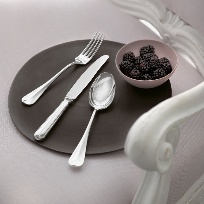Baguette 5 - Piece Stainless Steel Flatware Set - Service for 1, Mirror Steel