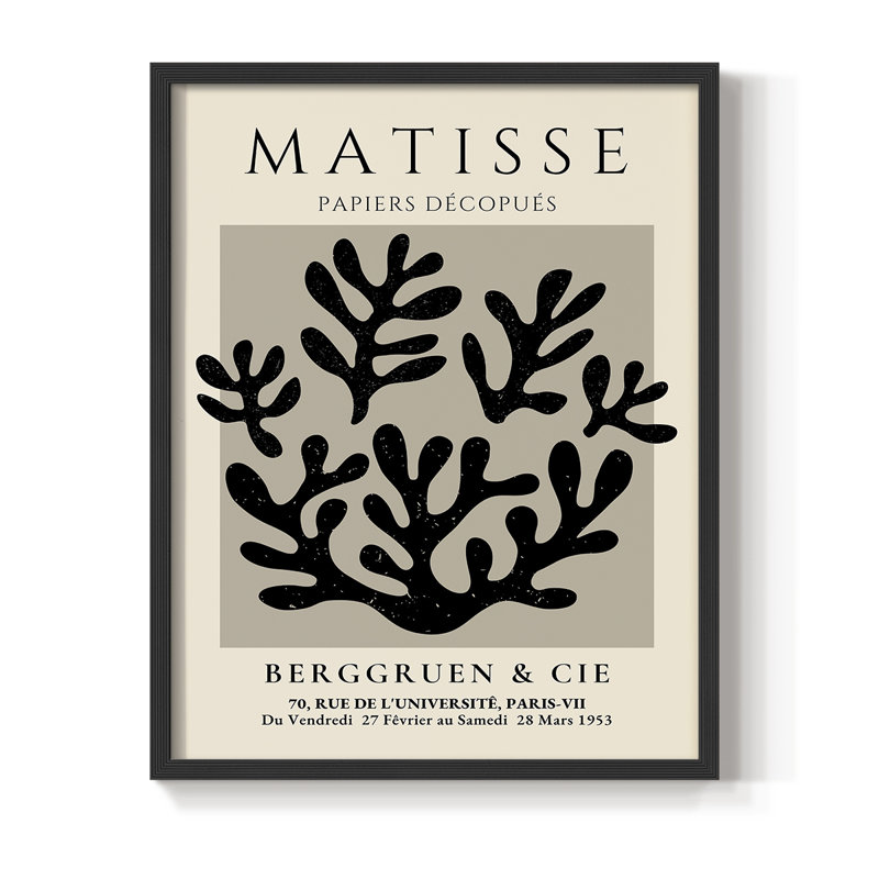 Matisse CLV, reproduction encadrée - bois massif, H 10 po x l 8 po, Noir