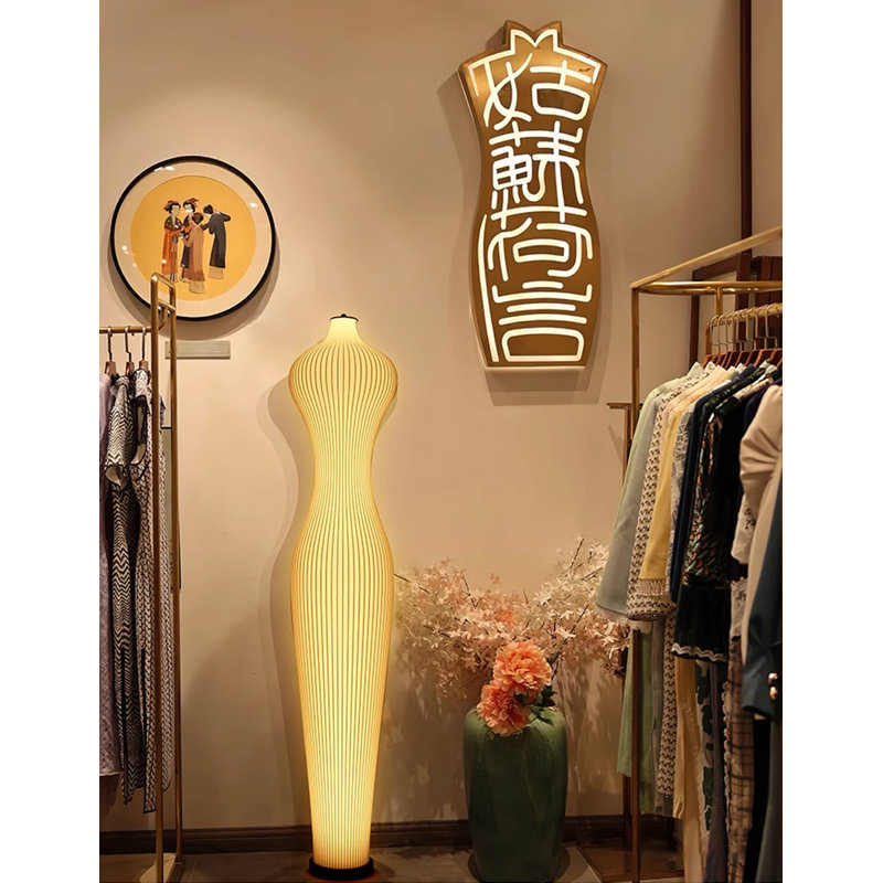 Modern Cheongsam Silhouette Standing Accent Light