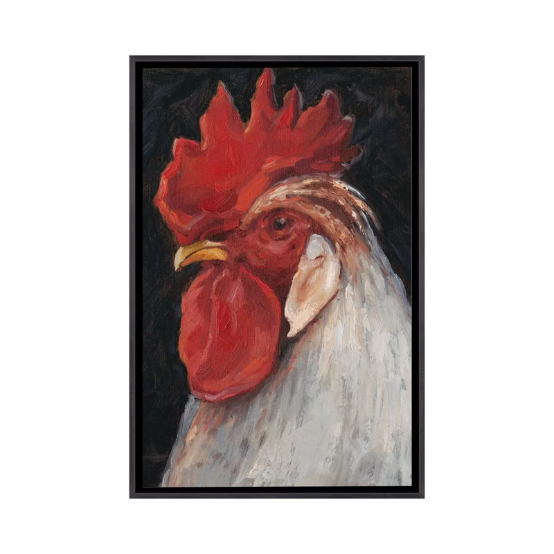 « Rooster portrait II » par Ethan Harper, reproduction d’art, Pas de tapis, H 26 po x l 18 po x 1,5 po