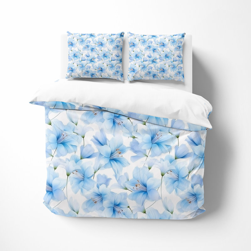 Floral Duvet Cover, King Duvet Cover + 2 King Shams