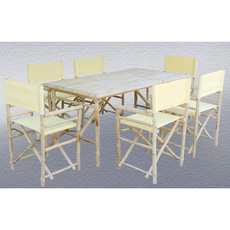 Collin Solid Wood Top Four Leg Dining Set, Yellow