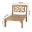 Monterey Teak Outdoor Armless Lounge Chair with Sunbrella Cushions-344653981