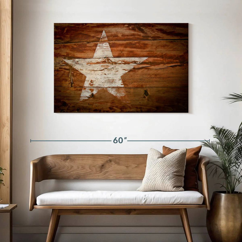 Lelar Wooden Star, 30'' H x 45'' W