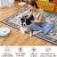 Tapis floral bohème lavable à la machine, antidérapant, à poils courts pour le salon / la chambre / le vestibule / la salle à manger / le bureau (rouge)-1233319030