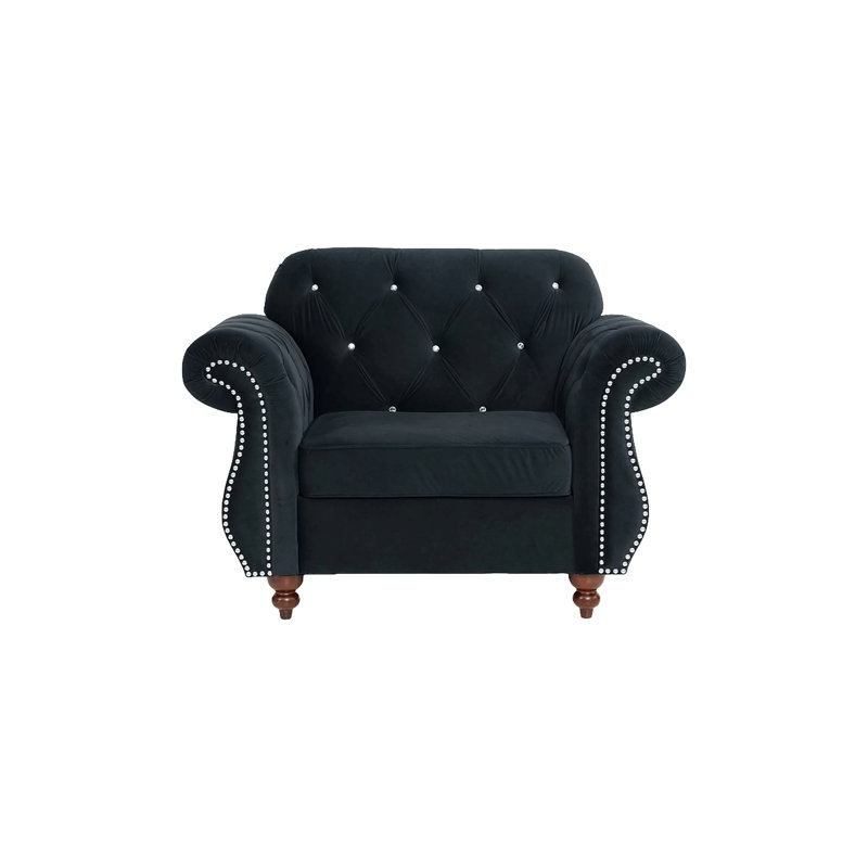 Chaises d'appoint Aleit, Velours noir