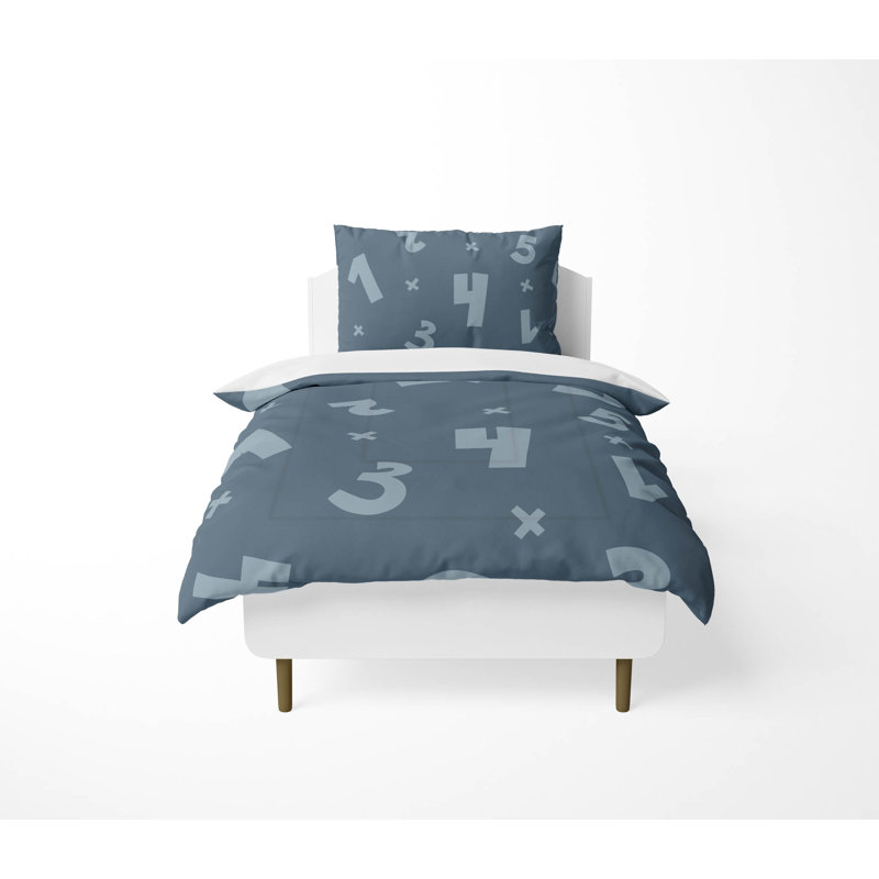 Number Match Comforter Set, Blue