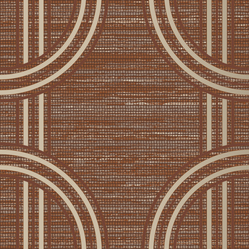 Geometric Metallic Wallpaper Double Roll, Ruby