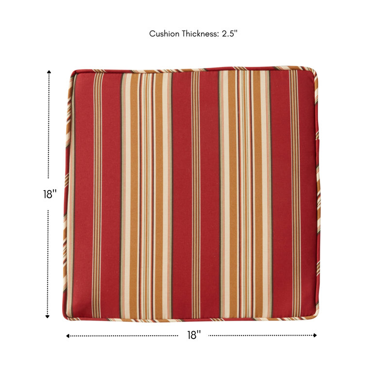 Outdoor Dining Chair Seat Pad, Roma Stripe