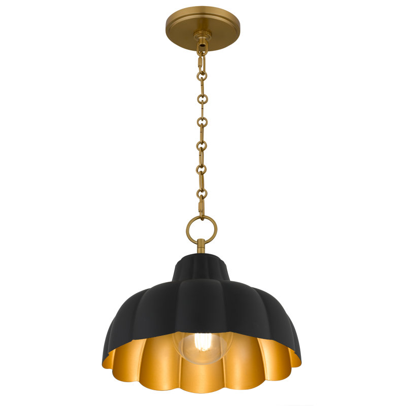 Luminaire suspendu noir mat 1 lumière Leanne, 100 watts, H 62,75 po x l 12 po x P 12 po