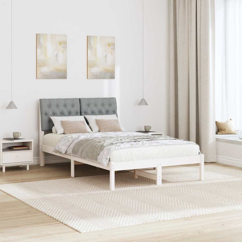 Solid Wood Bed Frame, 120 x 190cm, White