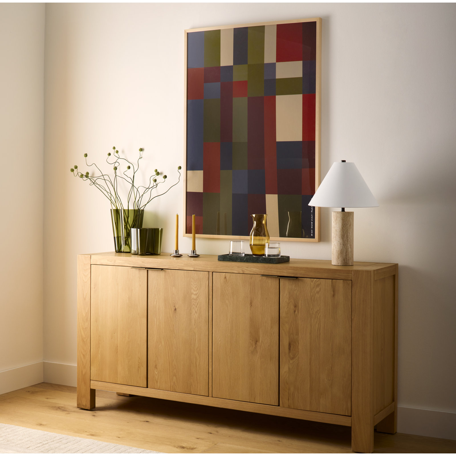 Fragmented Spectrum 2-Piece Print Set, Maple Framed, 50" H x 35" W