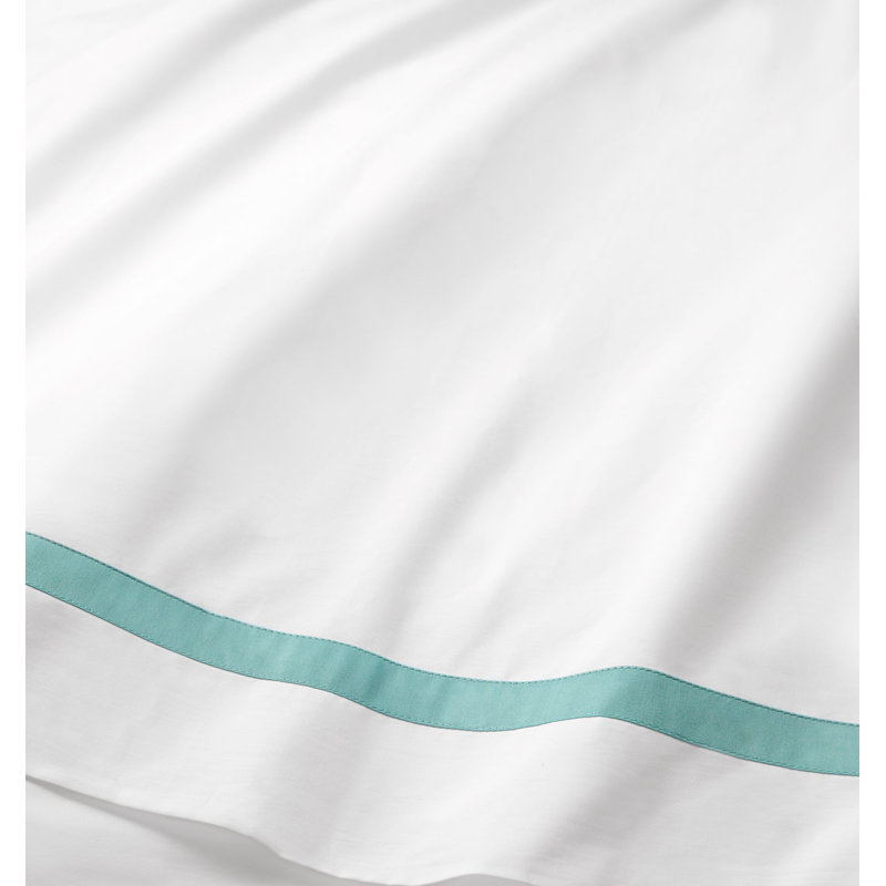 Estate Cotton Pillow Sham, White/Aqua, King