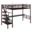 Structure de lit mezzanine en métal avec bureau